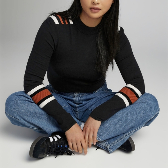 Simons twik Motorcycle Ribbed Stripes Sweater - Picture 3 of 7